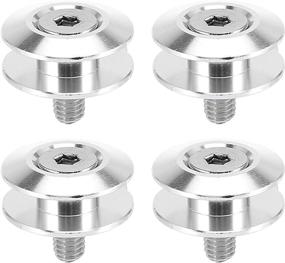 img 4 attached to X AUTOHAUX Car Silver Tone Aluminum Alloy Bumper Quick Release Fastener Set For Trunk Fender Hatch