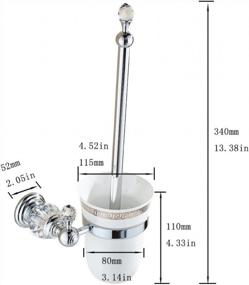 img 3 attached to Wall Mounted Toilet Brush Holder With Solid Brass Crystal Deco Chrome Silver Bowl HK-44L