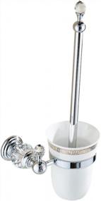 img 4 attached to Wall Mounted Toilet Brush Holder With Solid Brass Crystal Deco Chrome Silver Bowl HK-44L