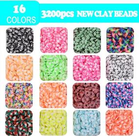 img 3 attached to 10000Pcs Polymer Clay Beads For Bracelet Making, 40 Colors Flat Round Spacer Heishi Beads With Letter Charms Elastic Strings Jewelry Making Kit Bracelets Necklace (2 Storage Boxes)