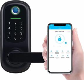 img 4 attached to Fingerprint Door Lock With Keyless Entry, Reversible Handle, APP Control For Home Office Apartment (Black)