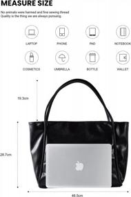 img 3 attached to Sophisticated And Spacious: Slocyclub Vegan Leather Tote - Your Ideal Companion