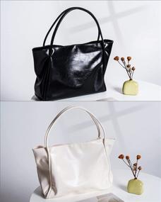 img 2 attached to Sophisticated And Spacious: Slocyclub Vegan Leather Tote - Your Ideal Companion
