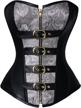 get edgy and flattering: charmian's spiral steel boned steampunk gothic bustier corset with chains for women logo