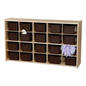 img 1 attached to Unassembled 20-Tray Wooden Cubby/Storage Unit - Sprogs SPG-70932 With Chocolate Trays