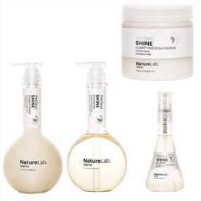 img 4 attached to NatureLab Tokyo Perfect Shine Hair Care Set - Shampoo, Conditioner, Oil Mist & Clarifying Scrub