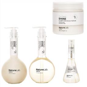 img 4 attached to Набор для ухода за волосами NatureLab Tokyo Perfect Shine - шампунь, кондиционер, масляный спрей и очищающий скраб