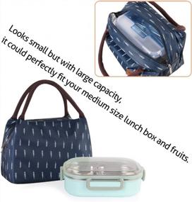 img 1 attached to Сохраняйте прохладу со стильной синей сумкой для ланча Buringer с изоляцией из перьев - идеально подходит для работы, пикников и путешествий!