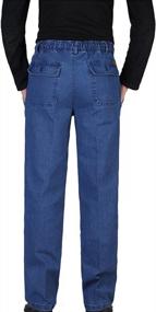 img 2 attached to Comfortable And Stylish: Zoulee Men'S Full Elastic Waist Denim Pull-On Pants
