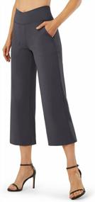 img 4 attached to G4Free Women'S Wide Leg Pants: Stretch Flare Dress Pants For Yoga, Casual Work & More