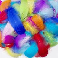 100pcs 2-3" tiny goose feather fluffy feathers for crafts dream catcher kids party decorations (bright color assorted) logo