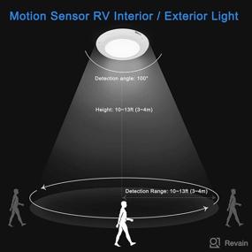 img 3 attached to 🔦 Ultra Bright 12V DC LED Pancake Light for RV Automotive Caravan, 5-inch Diameter, Motion Sensor Switch, 800 Lumens, 4000K, Full Aluminum Housing - Enhance Your RV Ceiling with Illuminating Efficiency