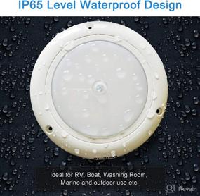 img 2 attached to 🔦 Ultra Bright 12V DC LED Pancake Light for RV Automotive Caravan, 5-inch Diameter, Motion Sensor Switch, 800 Lumens, 4000K, Full Aluminum Housing - Enhance Your RV Ceiling with Illuminating Efficiency