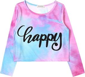 img 4 attached to 🌈 Stylish and Vibrant Rainbow Sleeve Blouse Shirts for Girls - Tops, Tees & Blouses