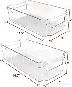 img 1 attached to 🧊 8-Piece Greenco Refrigerator Organizer Bins Set - Stackable Fridge and Freezer Storage Containers with Handles- Clear, Medium and Large Sizes - Ideal for Kitchen Organization, Pantry, and Cabinets