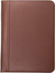 img 4 attached to Samsill Tan Leather Contrast Stitch Business Portfolio Padfolio For Men And Women, Resume / Document Organizer With Writing Pad