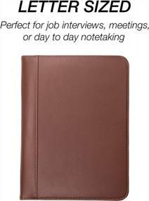 img 3 attached to Samsill Tan Leather Contrast Stitch Business Portfolio Padfolio For Men And Women, Resume / Document Organizer With Writing Pad
