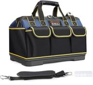 large 16-inch tool bag with durable abs plastic molded base and adjustable shoulder strap, perfect for electricians, carpenters, plumbers, mechanics, and diy enthusiasts. logo