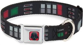 img 4 attached to Buckle-Down Star Wars Darth Vader Utility Belt Dog Collar with Seatbelt Buckle | Adjustable Sizes for Small, Medium, and Large Dogs | Black, Grays, and Reds Bounding3 Design