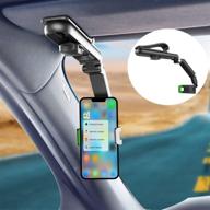 📱 ilkcc green sun visor car phone holder: 1080° rotatable and foldable mount logo