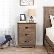 🌾 salt spring drifted gray tall 3-drawer nightstand by prepac логотип