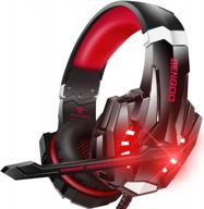 bengoo pro gaming headset for ps4, pc, xbox one controller: noise cancelling over ear headphones with mic, led light, bass surround, soft memory earmuffs. perfect for laptop, mac, wii, and more! logo