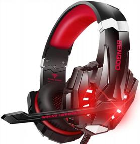 img 4 attached to BENGOO Pro Gaming Headset For PS4, PC, Xbox One Controller: Noise Cancelling Over Ear Headphones With Mic, LED Light, Bass Surround, Soft Memory Earmuffs. Perfect For Laptop, Mac, Wii, And More!