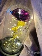 img 1 attached to LED Purple Rose In Glass Dome Gift For Mom - Perfect Mother'S Day, Valentine'S Day Or Anniversary Present For Girlfriend, Artificial Wedding Flowers review by Susan Cacal