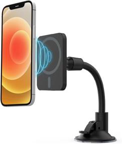 img 4 attached to TalkWorks Magnetic Gooseneck Car Mount for iPhone 12 – MagSafe Compatible, 360° Rotation, Flexible Phone Holder for Apple 12, Pro/Max, Mini, Black – Dashboard or Windshield Stand