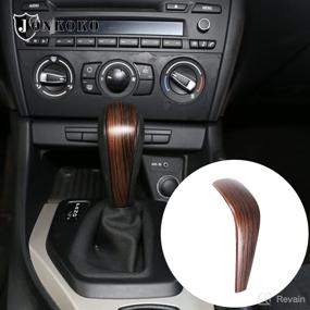 img 4 attached to YIWANG Car Center Gear Shift Head Cover Накладка для BMW E48 E61 E64 E65 E85 E86 E53 E81 E82 E87 E90 E91 E92 E93 F01 E87 1 Series 5-дверный хэтчбек (ABS-Pine Wood Grain)