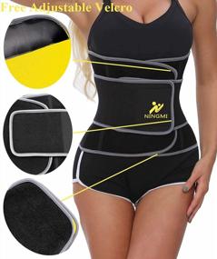 img 1 attached to Adjustable Neoprene Waist Trimmer Sweat Belt Fat Burning For Women - NINGMI Sauna Waist Trainer
