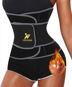 img 3 attached to Adjustable Neoprene Waist Trimmer Sweat Belt Fat Burning For Women - NINGMI Sauna Waist Trainer