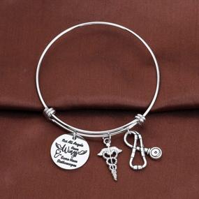 img 2 attached to Nursing Graduation Gift: RN Bracelet For Nurses - 'Not All Angels Have Wings, Some Have Stethoscopes'
