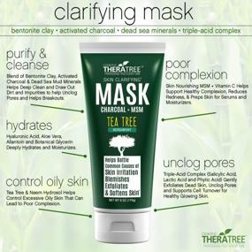 img 1 attached to Deep Cleansing Mud Mask For Clear And Fresh Skin - Infused With Dead Sea Minerals, Activated Charcoal, And Tea Tree Oil By Oleavine TheraTree