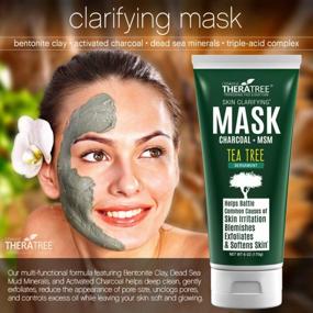 img 2 attached to Deep Cleansing Mud Mask For Clear And Fresh Skin - Infused With Dead Sea Minerals, Activated Charcoal, And Tea Tree Oil By Oleavine TheraTree