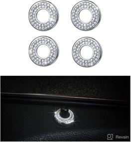 img 4 attached to Mercedes Benz Accessories Parts Bling - 1797 Compatible Door Lock Pins Caps for W204 W205 W213 X204 C E Class GLC AMG, Crystal Silver 4 Pack - Covers, Decals, Stickers Interior Decorations for Windows, Enhancing Style for Women and Men