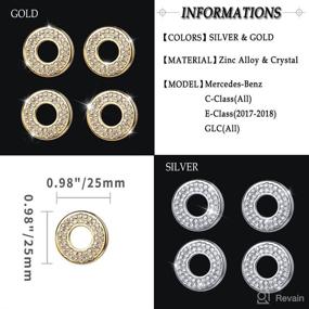 img 2 attached to Mercedes Benz Accessories Parts Bling - 1797 Compatible Door Lock Pins Caps for W204 W205 W213 X204 C E Class GLC AMG, Crystal Silver 4 Pack - Covers, Decals, Stickers Interior Decorations for Windows, Enhancing Style for Women and Men