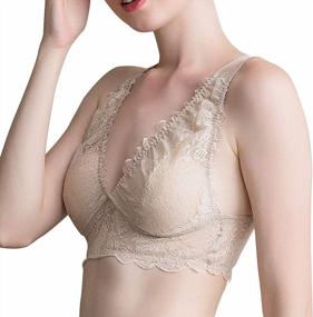 img 2 attached to Luxurious Zylioo 100% Mulberry Silk Lace Bralette With Removable Pads - Ideal Pull On Knitted Cami Crop Top For Women