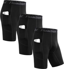 img 4 attached to Men'S Roadbox Compression Shorts: Athletic Running Spandex With Perfect Pocket