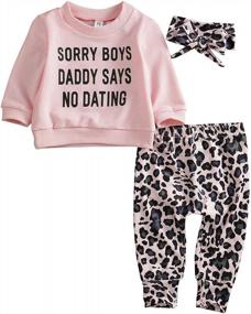 img 4 attached to Cute Toddlers Girls Long Sleeve Sweatshirt And Pants Set With Funny Letter Prints - Perfect Fall And Winter Outfits For Your Baby Girl