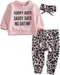 cute toddlers girls long sleeve sweatshirt and pants set with funny letter prints - perfect fall and winter outfits for your baby girl logo