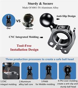 img 2 attached to 🚲 BRCOVAN Aluminum Alloy 1'' Ball Handlebar Mount for Rails 0.5'' to 1.26'' in Diameter, Easy Installation Handlebar Ball Mount for RAM Mounts 1'' Ball Socket Arm & Motorcycle Bike Phone Mount Holder