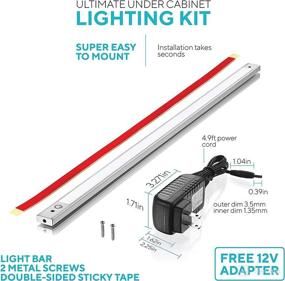 img 3 attached to 24-inch Under Cabinet Lighting for Kitchen Closet - LED Cabinet Light with Motion Sensor for Wardrobe - Phonar (Cold White) - Plug-in Hardwired