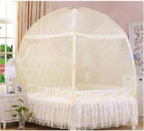 img 3 attached to Yellow Mosquito Net Bed Tent Canopy Curtains With Stand - Perfect For Twin, Full, Or Queen Beds - By CdyBox