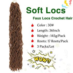 img 2 attached to Karida Soft Locs 36 Inch Crochet Hair 3Packs Faux Locs Crochet Braids Hair Pre Looped Synthetic Curly Soft Faux Locs Hair Extension Goddess Locs Crochet Braids (36 Inch (Pack Of 3), 30#)