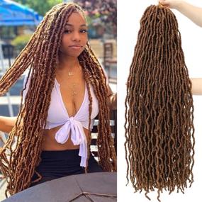 img 4 attached to Karida Soft Locs 36 Inch Crochet Hair 3Packs Faux Locs Crochet Braids Hair Pre Looped Synthetic Curly Soft Faux Locs Hair Extension Goddess Locs Crochet Braids (36 Inch (Pack Of 3), 30#)