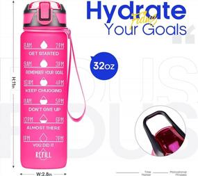 img 3 attached to 32Oz Fidus BPA-Free Water Bottle With Time Marker And Straw For Daily Hydration, Fitness, Gym, And Outdoor Sports - Motivational Design To Encourage Drinking Enough Water
