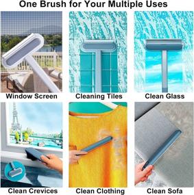 img 3 attached to Professional 4-in-1 Jeosisy Window Screen Cleaning Brush: Mini Window Cleaner Brush with Squeegee & Mesh Screen Cleaner - Multifunctional Tool for Household Window Squeegee Cleaning