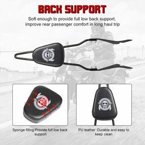 img 1 attached to Enhance Your Harley Riding Experience With INNOGLOW'S Detachable Rear Sissy Bar Backrest!
