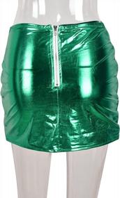img 1 attached to Women'S Metallic Puffer Skirt - Shiny, Warm, And High-Waisted, Perfect For Punk Style With Ruched Detailing And Quilted Solid Design